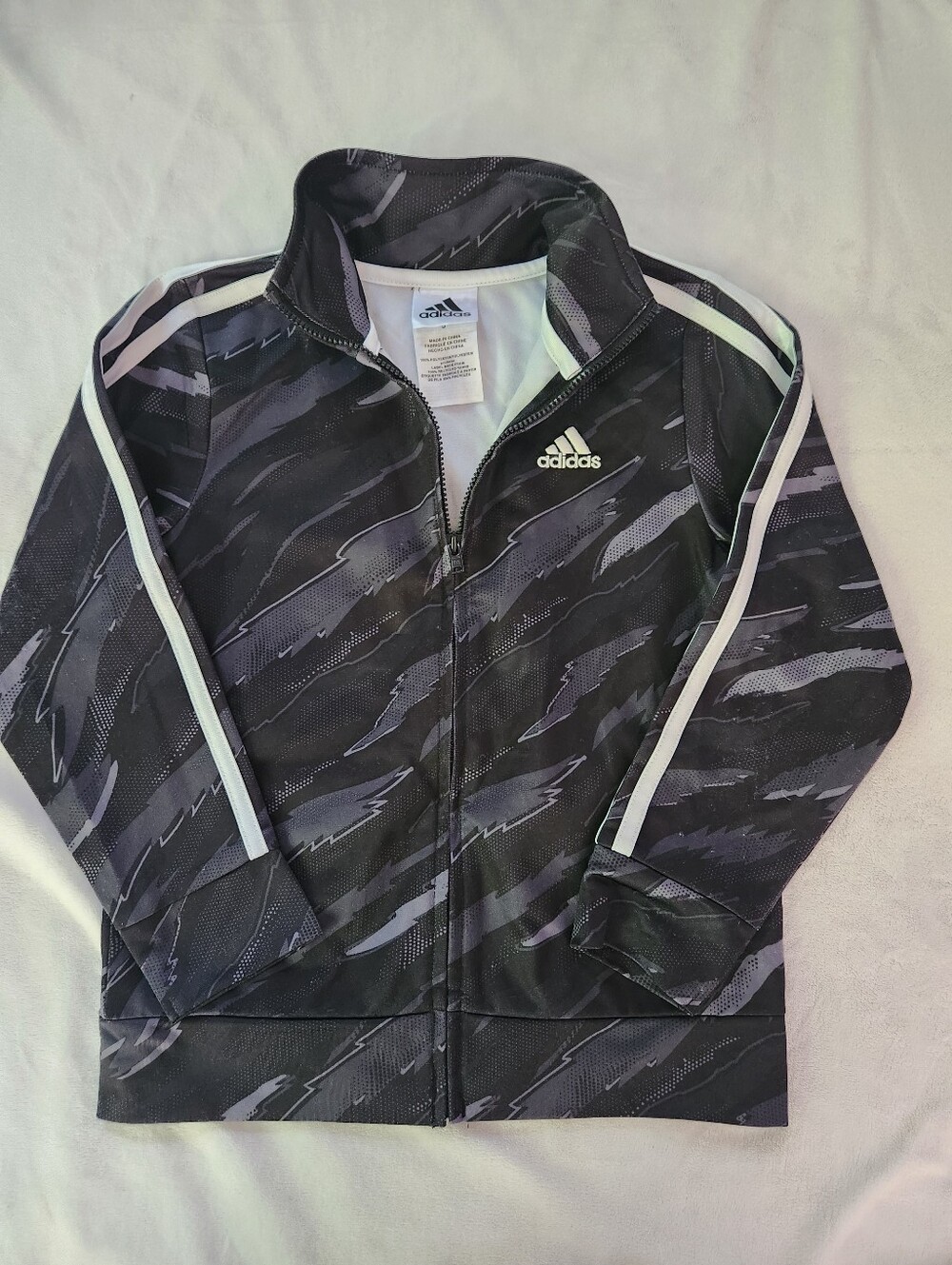 adidas Black & Gray Kids Zip-Up Track Jacket